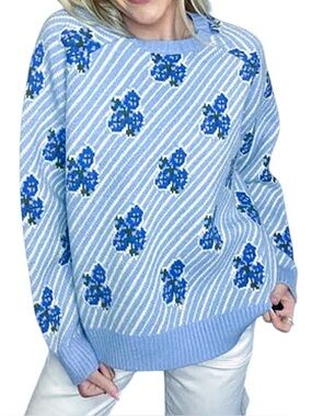 Bailey Rose Knit Crewneck Sweater NWT